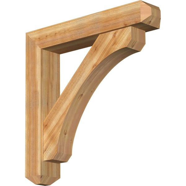 Ekena Millwork Legacy Craftsman Rough Sawn Bracket w/ Offset Brace, Western Red Cedar, 8"W x 44"D x 44"H BKT0806X44X44LEC04RWR - main